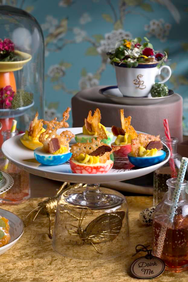 Devilled eggs garnished with Agropur Import Collection Manchego | Cheesebar